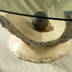 Design Couchtisch Ricana Mit Glasplatte -Raik Shop design couchtisch glasplatte stein ricana 03