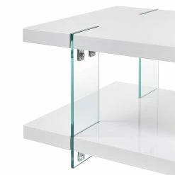 Design Couchtisch In Weiß Hochglanz & Glas - Klemak 8 Design Couchtisch In Weiß Hochglanz & Glas - Klemak -Raik Shop design couchtisch in weiss hochglanz glas mit wangen gestell ablage klemak 02