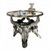 Design Couchtisch Mit Büffel Schädel Gestell - Zarinas -Raik Shop design couchtisch mit bueffel schaedel gestell aus aluminium in nickel zarinas f