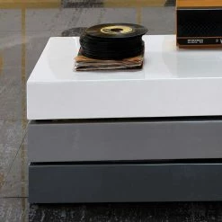 Design Couchtisch Circlefun In Weiß Grau Hochglanz -Raik Shop design couchtisch weiss grau hochglanz schwenkbar circlefun 03