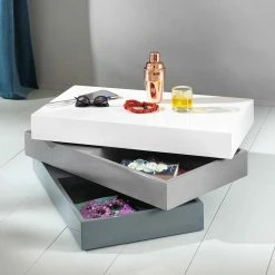 Design Couchtisch Circlefun In Weiß Grau Hochglanz -Raik Shop design couchtisch weiss grau hochglanz schwenkbar circlefun 04