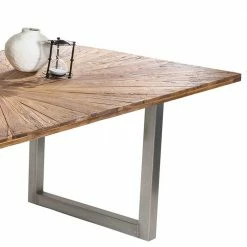 Design Esszimmertisch Aus Altholz Teak - Liberty -Raik Shop design esszimmertisch aus altholz teak mit u fuessen aus stahl in altsilber liberty 03