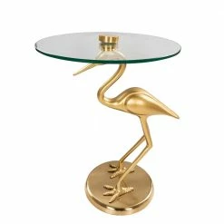 Design Glas Tischchen Mit Vogel Fuß In Gold - Sotonio 10 Design Glas Tischchen Mit Vogel Fuß In Gold - Sotonio -Raik Shop design glas tischchen mit vogel fuss in gold runde form 40x58x40 sotonio 02