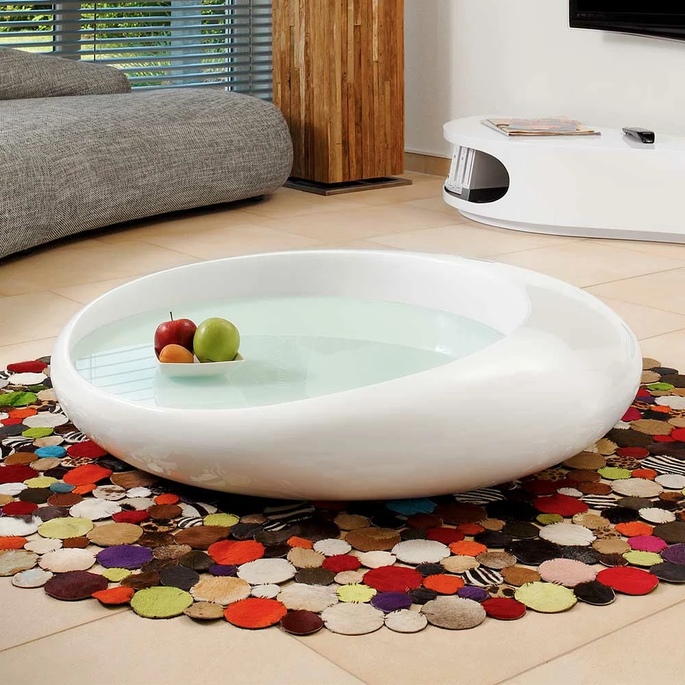 Design Hochglanz-Wohnzimmertisch Mit Weißglas - Envitzia 4 Design Hochglanz-Wohnzimmertisch Mit Weißglas - Envitzia – Bild 2