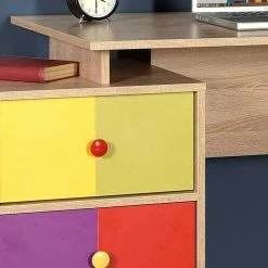 Design Schreibtisch In Sonoma-Eiche & Bunt - Reddnas 13 Design Schreibtisch In Sonoma-Eiche & Bunt - Reddnas -Raik Shop design schreibtisch in sonoma eiche bunt mit zwei schubladen reddnas 05