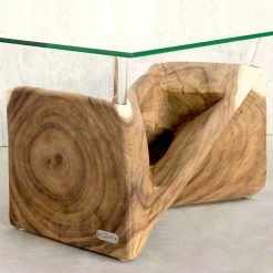 Design Wohnzimmertisch Nizza Mit Baumstamm Fuß -Raik Shop design wohnzimmertisch baumstamm fuss glasplatte rechteckig nizza 04