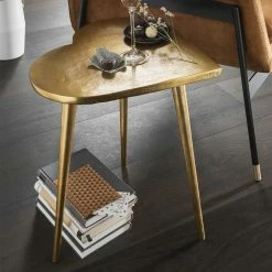 Designer Beistelltisch In Gold - Cocoa