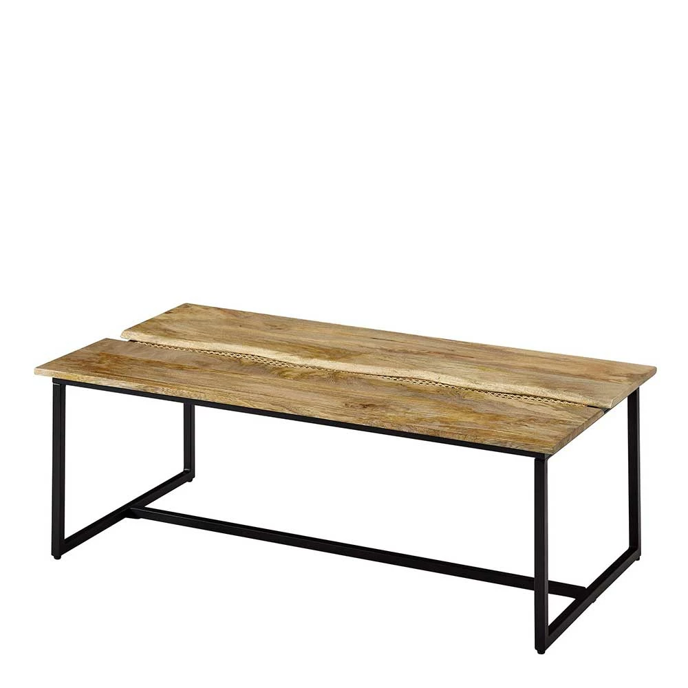 Designer Couchtisch Aus Holz & Wiener Geflecht - Leiria 3 Designer Couchtisch Aus Holz & Wiener Geflecht - Leiria