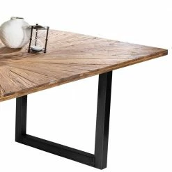 Designer Esstisch Aus Recyclingholz Teak - Lolly -Raik Shop designer esstisch aus recyclingholz teak mit buegelgestell stahl in schwarz lolly 03