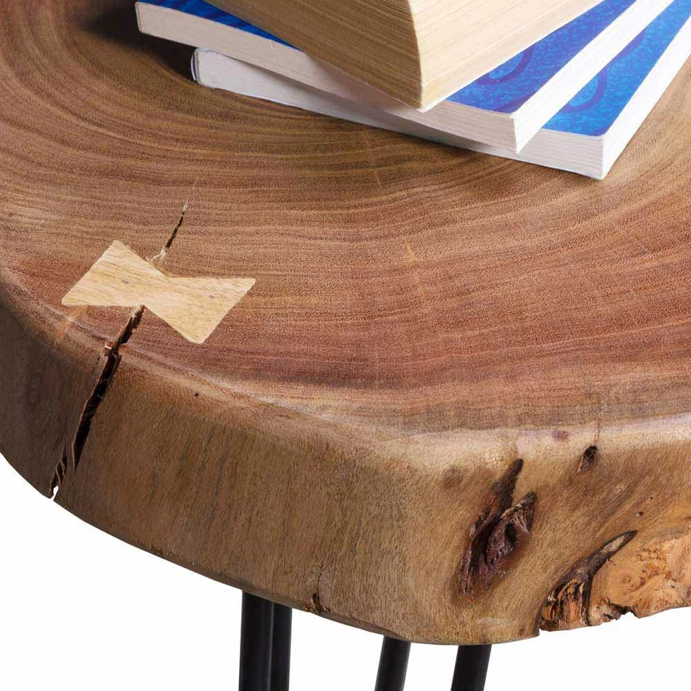 Designertisch Lariona Mit Baumscheibe Und Metall-Gestell 6 Designertisch Lariona Mit Baumscheibe Und Metall-Gestell – Bild 4