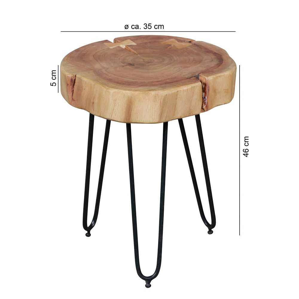 Designertisch Lariona Mit Baumscheibe Und Metall-Gestell 7 Designertisch Lariona Mit Baumscheibe Und Metall-Gestell – Bild 5