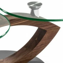 Designertisch Fürs Wohnzimmer Mit Runden Glasplatten - Emre -Raik Shop designertisch fuers wohnzimmer mit runden glasplatten schwenkbar emre 03