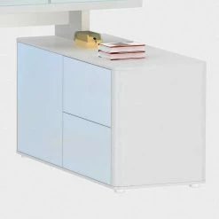 Designschreibtisch Owiconta In Weiß -Raik Shop designschreibtisch in weiss mit seitenschrank owiconta 04