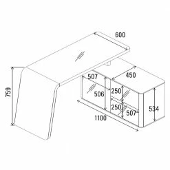 Eck PC Schreibtisch Cigemba In Schwarz -Raik Shop eck pc schreibtisch schwarz glas cigemba html 05