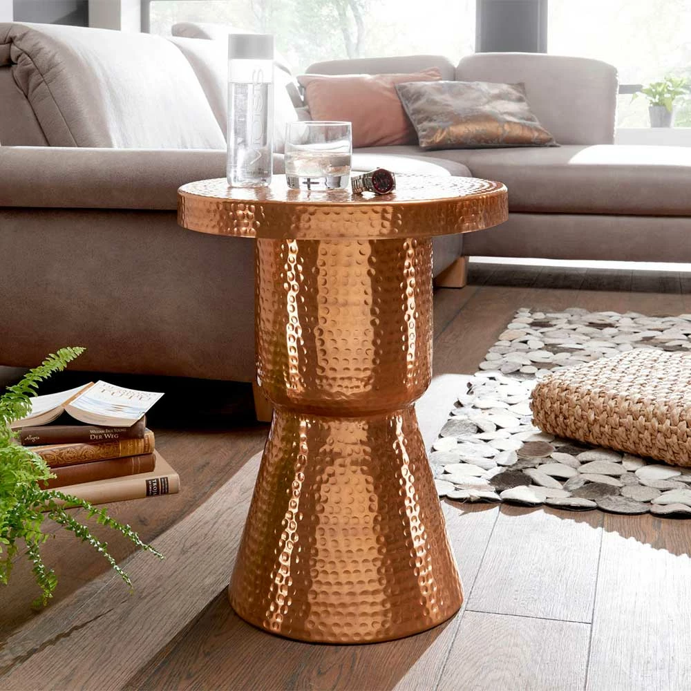 Eleganter Beistelltisch In Kupfer Lackiert - Nanila 4 Eleganter Beistelltisch In Kupfer Lackiert - Nanila – Bild 2