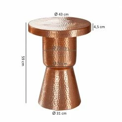 Eleganter Beistelltisch In Kupfer Lackiert - Nanila 11 Eleganter Beistelltisch In Kupfer Lackiert - Nanila -Raik Shop eleganter beistelltisch in kupfer lackiert aus aluminium nanila 04
