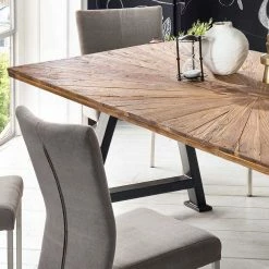 Esstisch Mit A-Gestell In Schwarz - Vanotti 11 Esstisch Mit A-Gestell In Schwarz - Vanotti -Raik Shop esstisch mit a gestell in schwarz holzplatte aus recyceltem teak vanotti 03