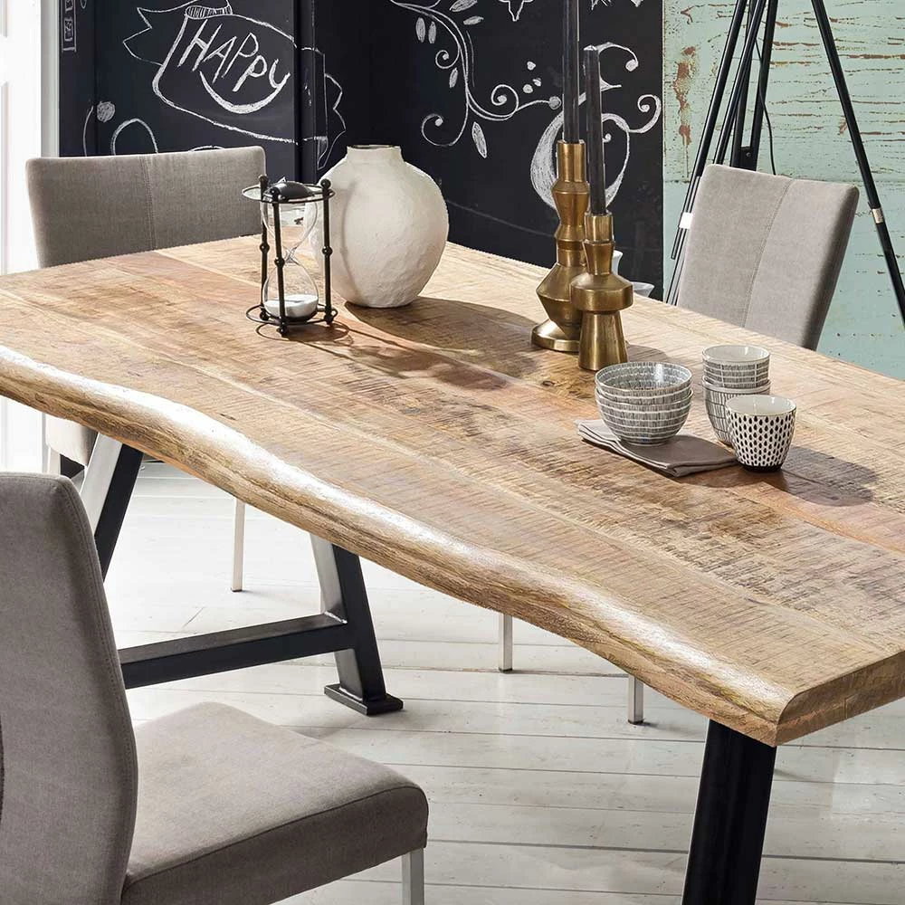 Esstisch Mit Waldkante Mangoholz Platte - Citylife 7 Esstisch Mit Waldkante Mangoholz Platte - Citylife – Bild 5