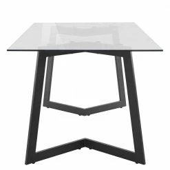 Esszimmertisch Mit Glasplatte 160x90 Cm - Hilde 9 Esszimmertisch Mit Glasplatte 160x90 Cm - Hilde -Raik Shop esszimmertisch mit glasplatte 160x90 cm mit metall buegelgestell in schwarz hilde 02