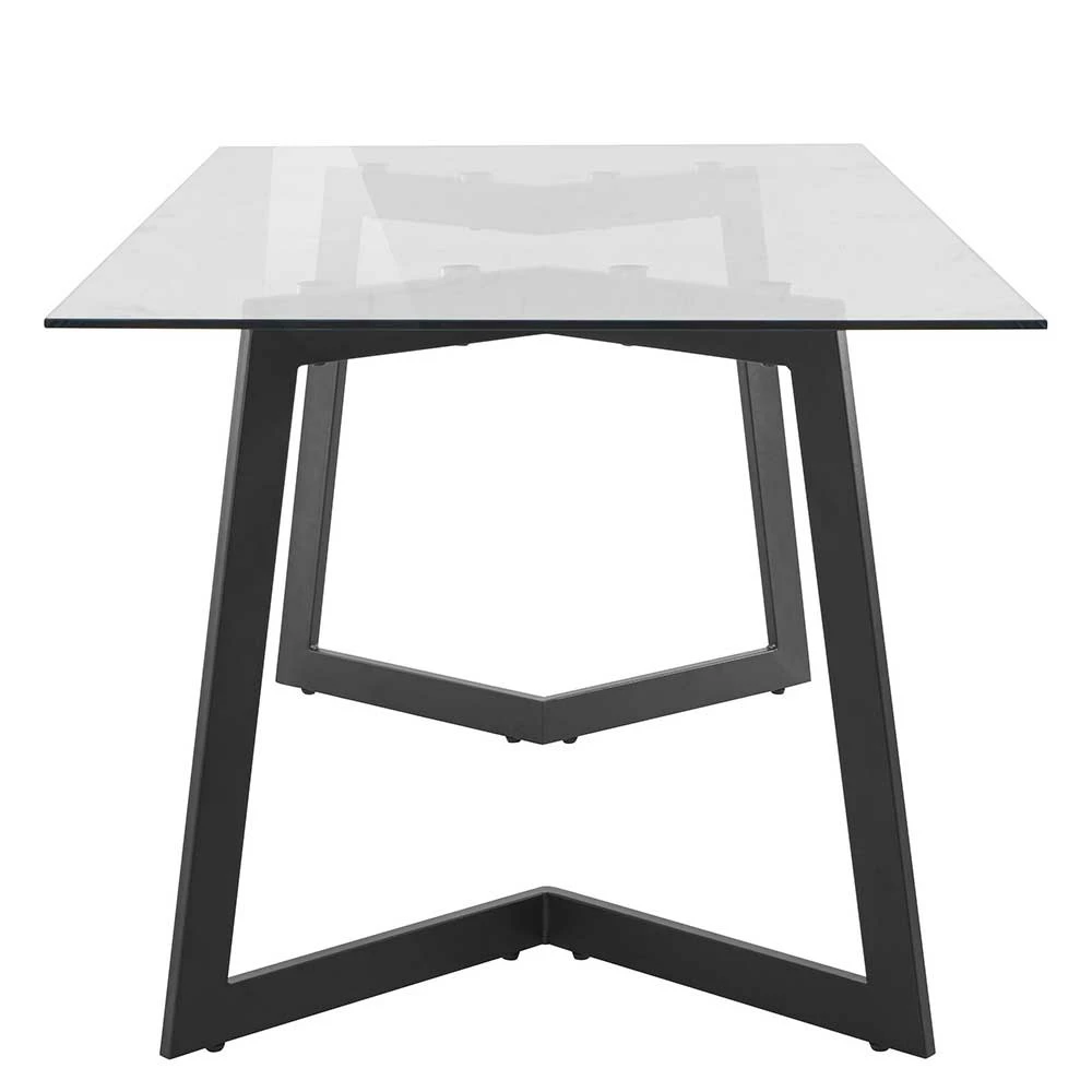 Esszimmertisch Mit Glasplatte 160x90 Cm - Hilde 5 Esszimmertisch Mit Glasplatte 160x90 Cm - Hilde – Bild 3