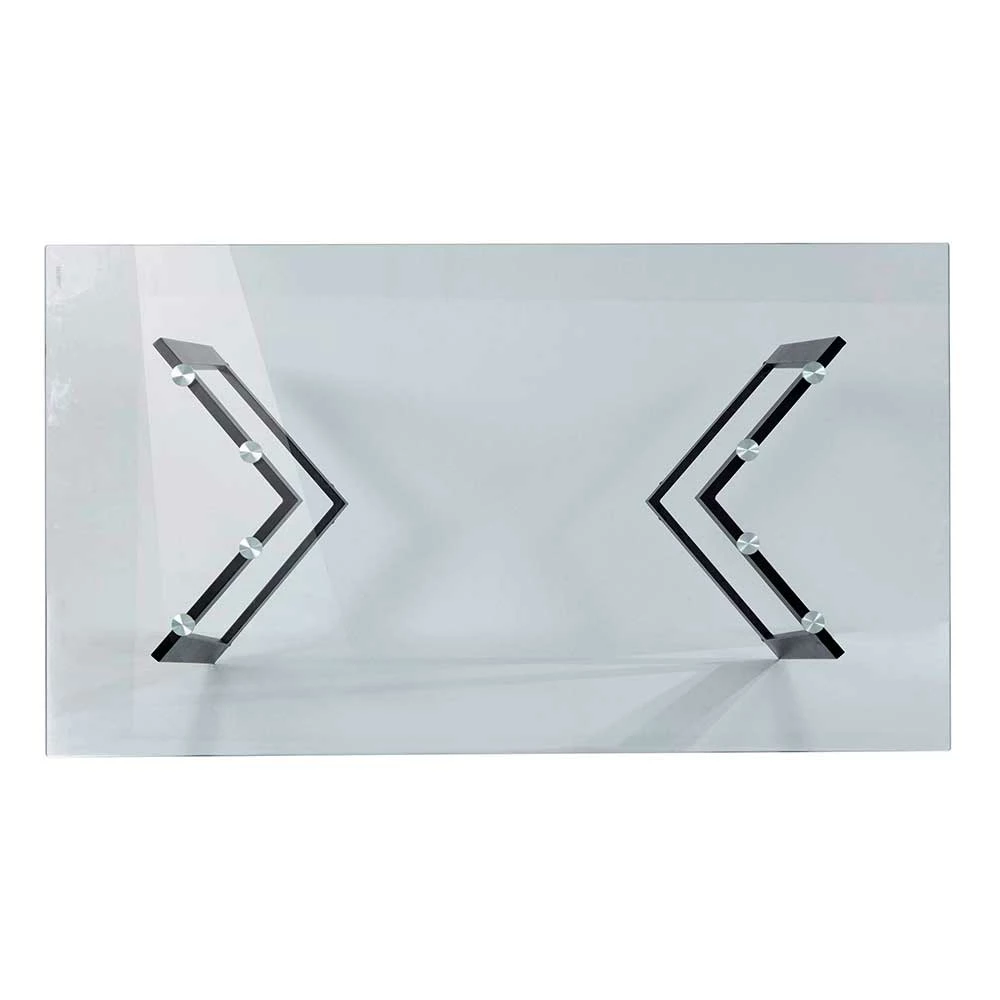 Esszimmertisch Mit Glasplatte 160x90 Cm - Hilde 6 Esszimmertisch Mit Glasplatte 160x90 Cm - Hilde – Bild 4