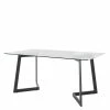 Esszimmertisch Mit Glasplatte 160x90 Cm - Hilde -Raik Shop esszimmertisch mit glasplatte 160x90 cm mit metall buegelgestell in schwarz hilde f