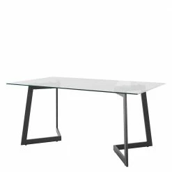 Esszimmertisch Mit Glasplatte 160x90 Cm - Hilde