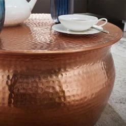 Extravaganter Sofatisch In Kupfer - Dunedin -Raik Shop extravaganter sofatisch in kupfer lackiert aus alu runde form dunedin 03