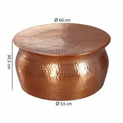 Extravaganter Sofatisch In Kupfer - Dunedin -Raik Shop extravaganter sofatisch in kupfer lackiert aus alu runde form dunedin 04