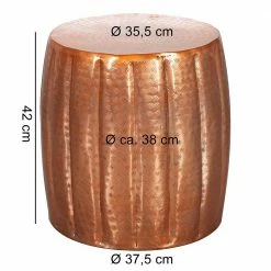 Fass Design Tisch In Kupferfarben - Traka -Raik Shop fass design tisch in kupferfarben lackiert aus alu 38x42x38 traka 02