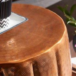 Fass Design Tisch In Kupferfarben - Traka -Raik Shop fass design tisch in kupferfarben lackiert aus alu 38x42x38 traka 03