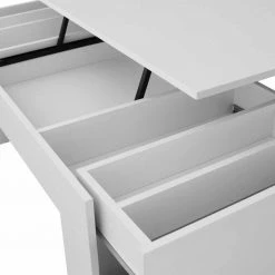 Funktioneller Sofatisch Lotta In Weiß 110x60cm -Raik Shop funktioneller sofatisch weiss 110x60cm mit seitlichen auszuegen lotta 05