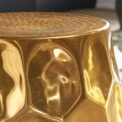 Gold Lackierter Metalltisch 30x47x30 - Susepa -Raik Shop gold lackierter metalltisch 30x47x30 aus aluminium in fassform susepa 03