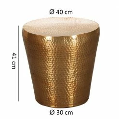 Goldfarbener Beistelltisch Aus Alu - Marica -Raik Shop goldfarbener beistelltisch aus alu lackiert im zylinderdesign marica 02