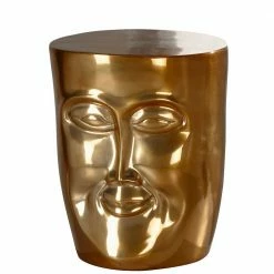 Goldfarbener Metalltisch Mit Face Design - Grovossa
