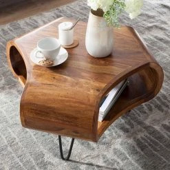 Handgearbeiteter Design-Couchtisch Modern - Lenza -Raik Shop handgearbeiteter design couchtisch modern aus holz metall lenza 02