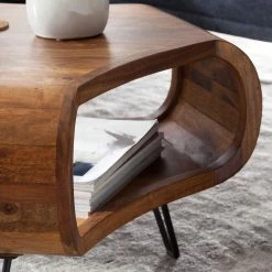 Handgearbeiteter Design-Couchtisch Modern - Lenza -Raik Shop handgearbeiteter design couchtisch modern aus holz metall lenza 03