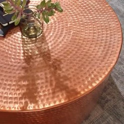 Handgearbeiteter Metall Sofatisch Aus Alu - Jewelo -Raik Shop handgearbeiteter metall sofatisch aus alu in kupfer lackiert jewelo 02