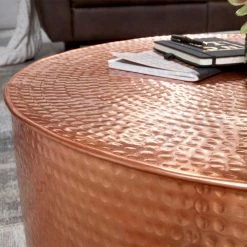 Handgearbeiteter Metall Sofatisch Aus Alu - Jewelo -Raik Shop handgearbeiteter metall sofatisch aus alu in kupfer lackiert jewelo 03