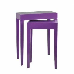 Hochglanz Beistelltisch Set Tim In Lila (zweiteilig)
