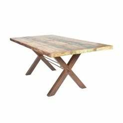 Industrie Esstisch Valcmeris In Braun Bunt