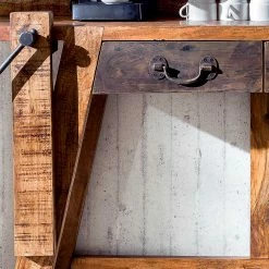 Konsolentisch Aus Massivholz Sandgestrahlt - Bahiro -Raik Shop konsolentisch aus massivholz sandgestrahlt mit metallgriffen bahiro 03