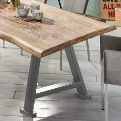 Küchentisch Mit Baumkante Mangobaum - Encantada -Raik Shop kuechentisch mit baumkante mangobaum a fussgestell in silber encantada 02