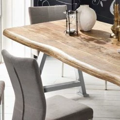 Küchentisch Mit Baumkante Mangobaum - Encantada -Raik Shop kuechentisch mit baumkante mangobaum a fussgestell in silber encantada 03