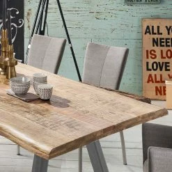 Küchentisch Mit Baumkante Mangobaum - Encantada -Raik Shop kuechentisch mit baumkante mangobaum a fussgestell in silber encantada 05