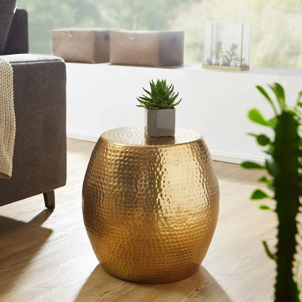 Lackierter Metall-Beistelltisch In Gold - Franc 4 Lackierter Metall-Beistelltisch In Gold - Franc – Bild 2