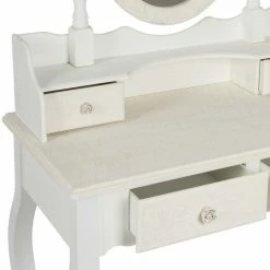 Landhaus Frisiertisch Leviusa In Weiß Creme -Raik Shop landhaus frisiertisch weiss creme schubladen leviusa 03