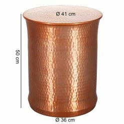 Metall Beistelltisch In Zylinderform - Vartinique -Raik Shop metall beistelltisch in zylinderform aus aluminium in kupfer vartinique 02