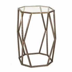 Metall Beistelltisch Bullet Mit Glasplatte