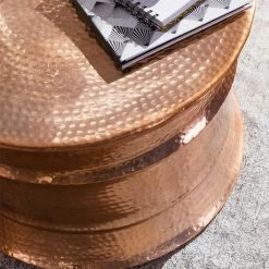 Metall Wohnzimmertisch In Kupferfarben - Ludo -Raik Shop metall wohnzimmertisch in kupferfarben aus aluminium 62x41x62 ludo 03